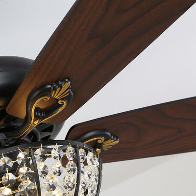 Fan de techo del arte 4100K 1320m m del apartamento del chalet del hotel Crystal Ceiling Fan With Remote