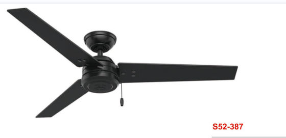Fan moderna de la refrigeración por aire de Matt Black High Speed Reversible de la fan de techo del estilo de 52 pulgadas