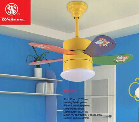 La luz de madera colorida de la fan de techo de Dimmable 36 pulgadas suspendió montado para el chalet del hotel