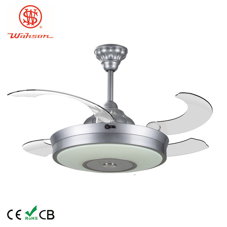 la fan de techo de lujo de 6000K 3600lm enciende la fan de techo plegable de plata con las cuchillas de la salida del estallido
