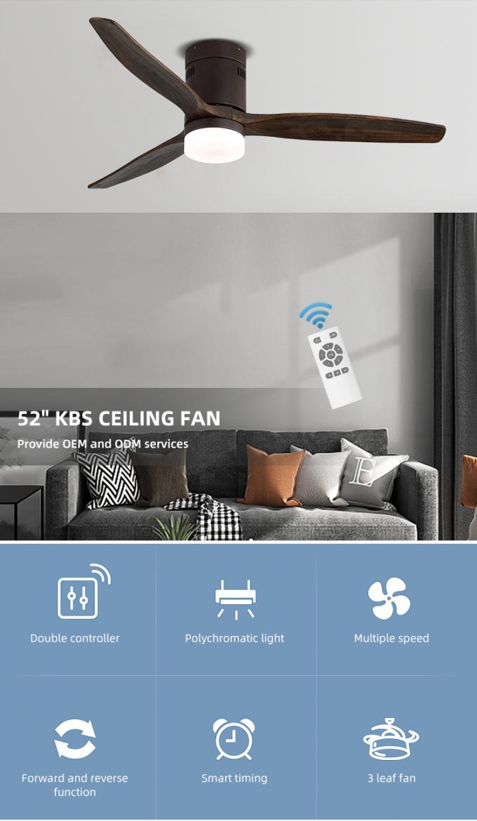 Fan de techo llevada teledirigida residencial decorativa del desván europeo del estilo con la luz
