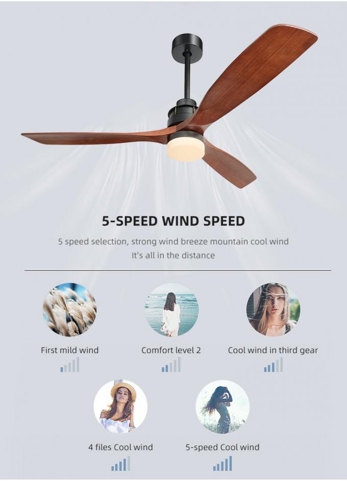 Pulgadas ajustable decorativa 3Blade del aire frío de la moda moderna las 60 llevaron la luz de la fan de techo