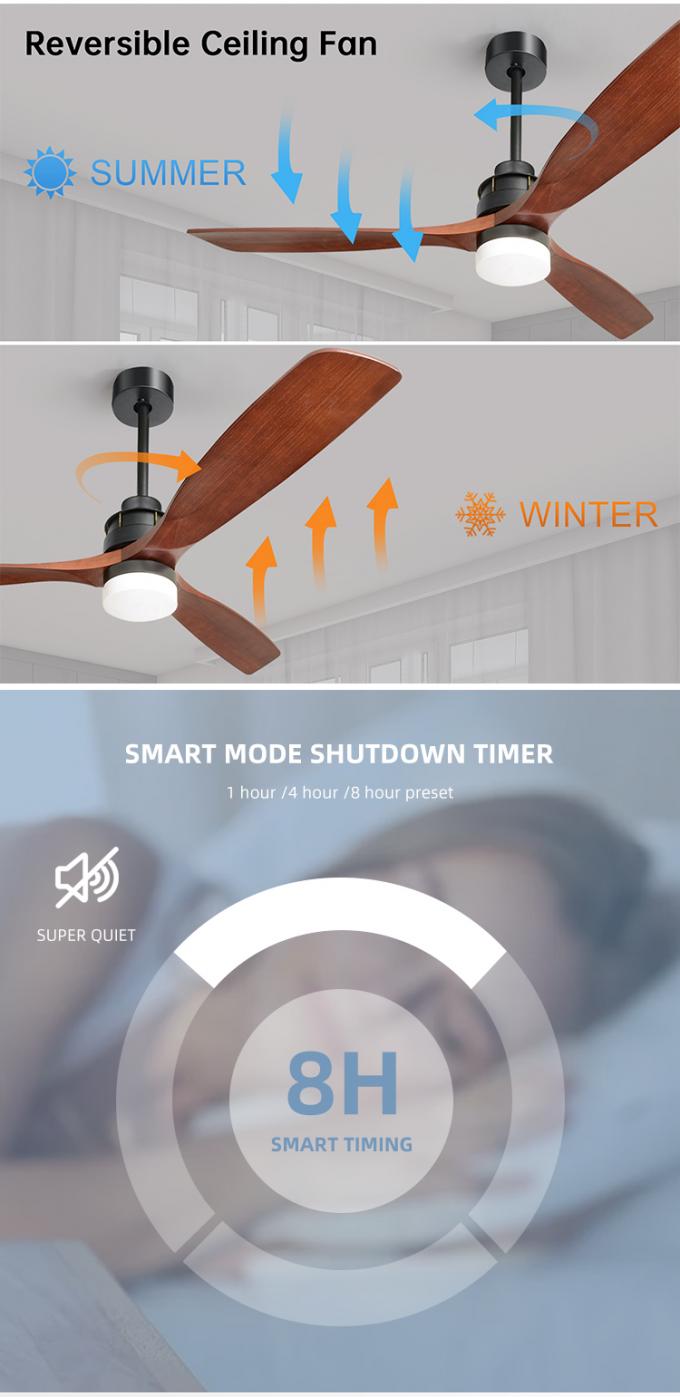Pulgadas ajustable decorativa 3Blade del aire frío de la moda moderna las 60 llevaron la luz de la fan de techo