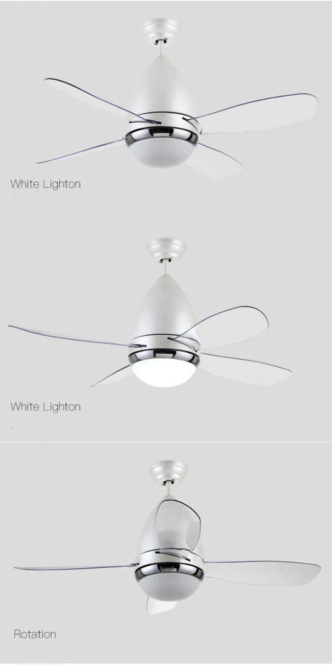 Fan de techo teledirigida del desván del estilo de la cuchilla transparente nórdica LED del ABS con la luz