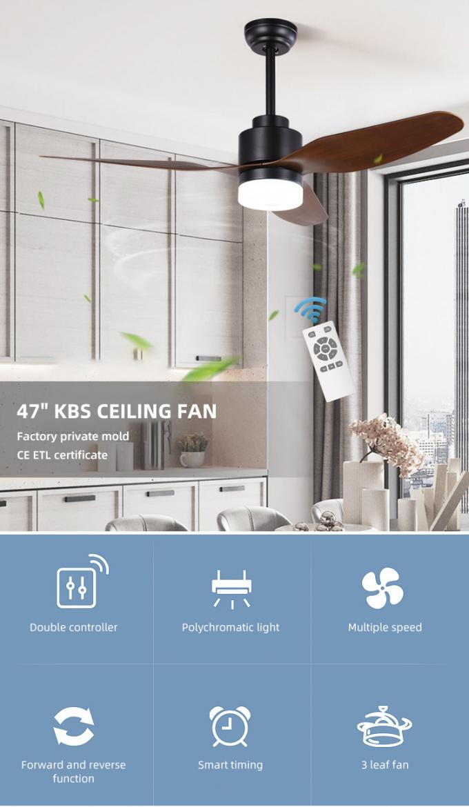 Fan de techo teledirigida eléctrica de la fábrica del hierro de la cuchilla comercial profesional LED del ABS 3 con la luz
