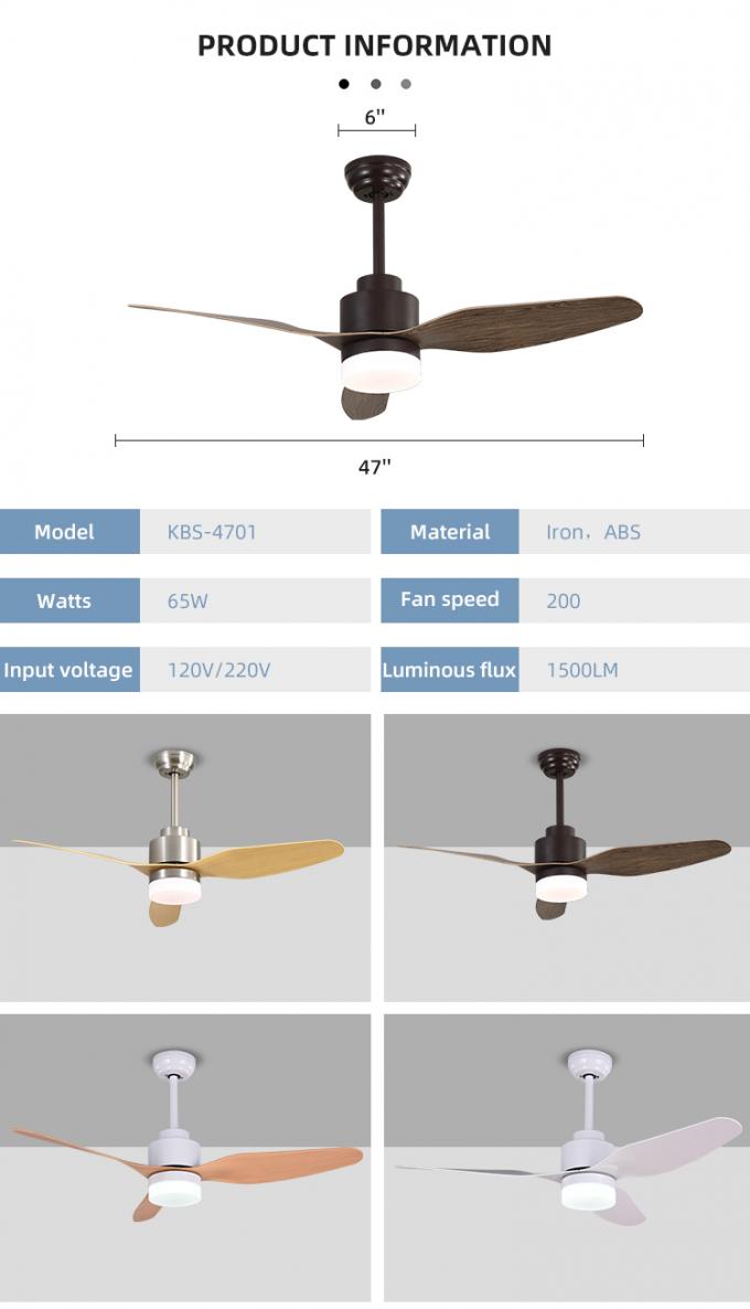 Fan de techo teledirigida eléctrica de la fábrica del hierro de la cuchilla comercial profesional LED del ABS 3 con la luz