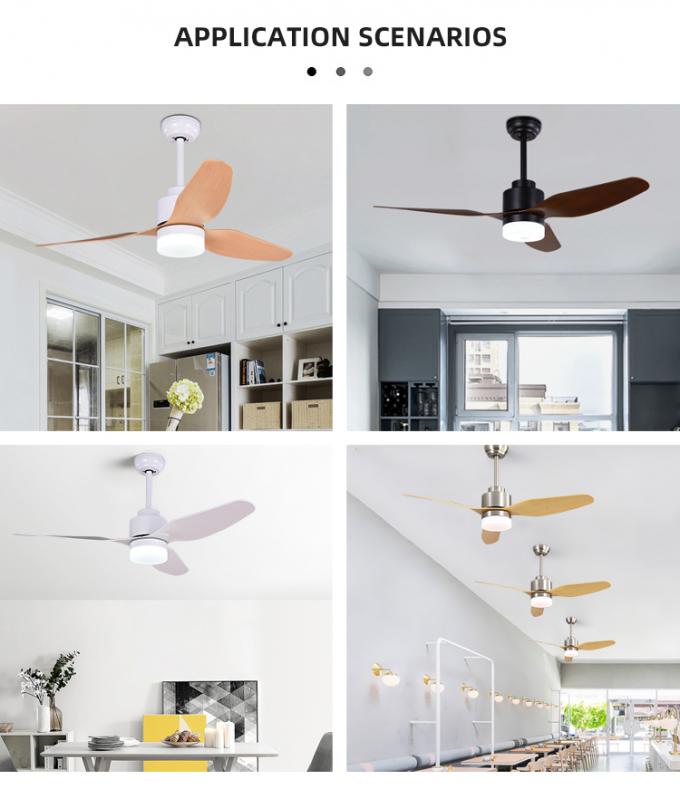 Fan de techo llevada interior residencial de la decoración simple moderna de 3 del hierro cuchillas del ABS con la luz