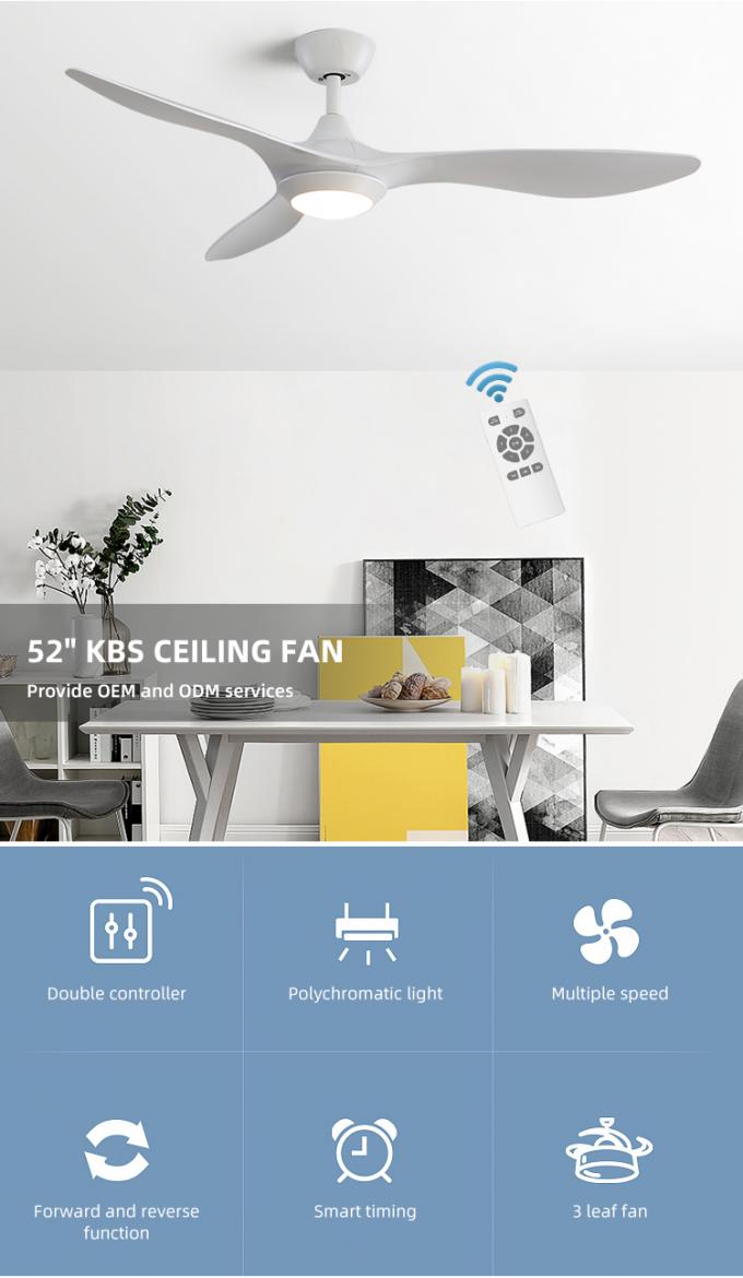 Hierro del ABS de la buena calidad 3 fans de techo llevadas industriales interiores eléctricas teledirigidas modernas de la cuchilla con la luz
