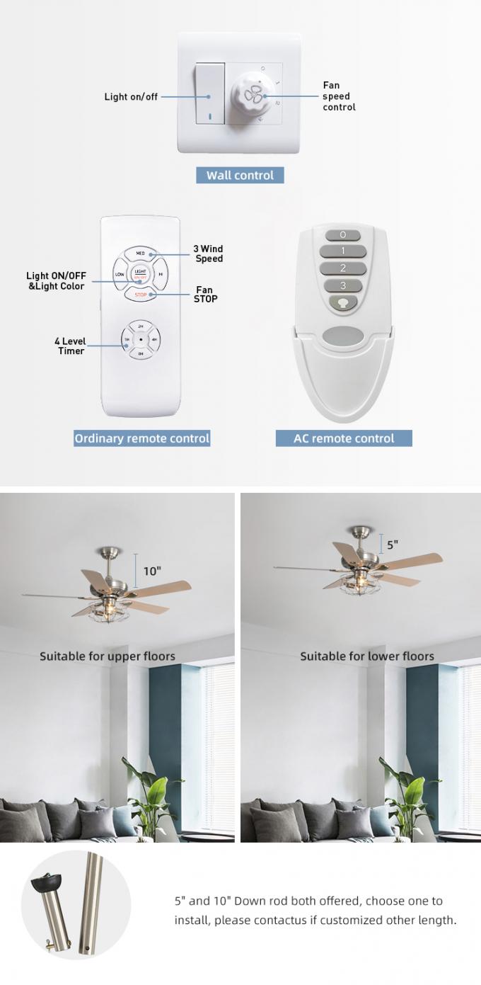 El fabricante profesional Remote Control Decorative 52Inch interior llevó las fans de techo con las luces