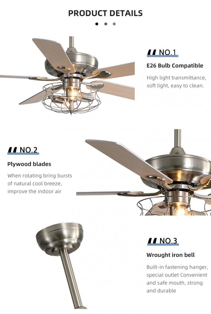 El fabricante profesional Remote Control Decorative 52Inch interior llevó las fans de techo con las luces