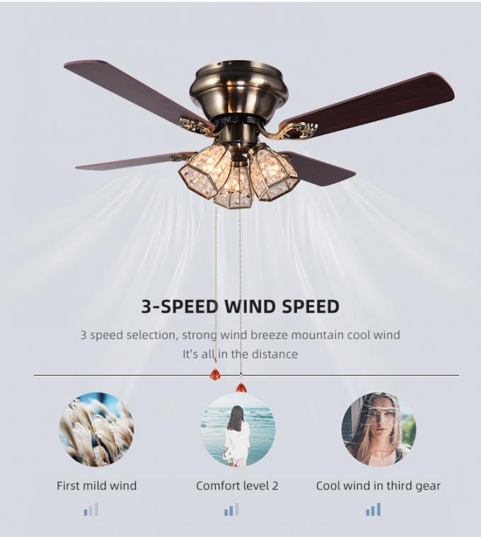 El restaurante casero decorativo del estilo de las cuchillas modernas del hierro 48Inch 4 llevó la luz de la fan de techo