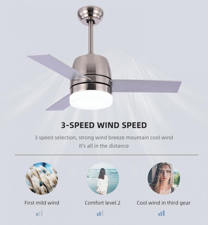 Luz llevada interior de la fan de techo del estilo del hierro 32Inch 3 del comedor decorativo nórdico de las cuchillas