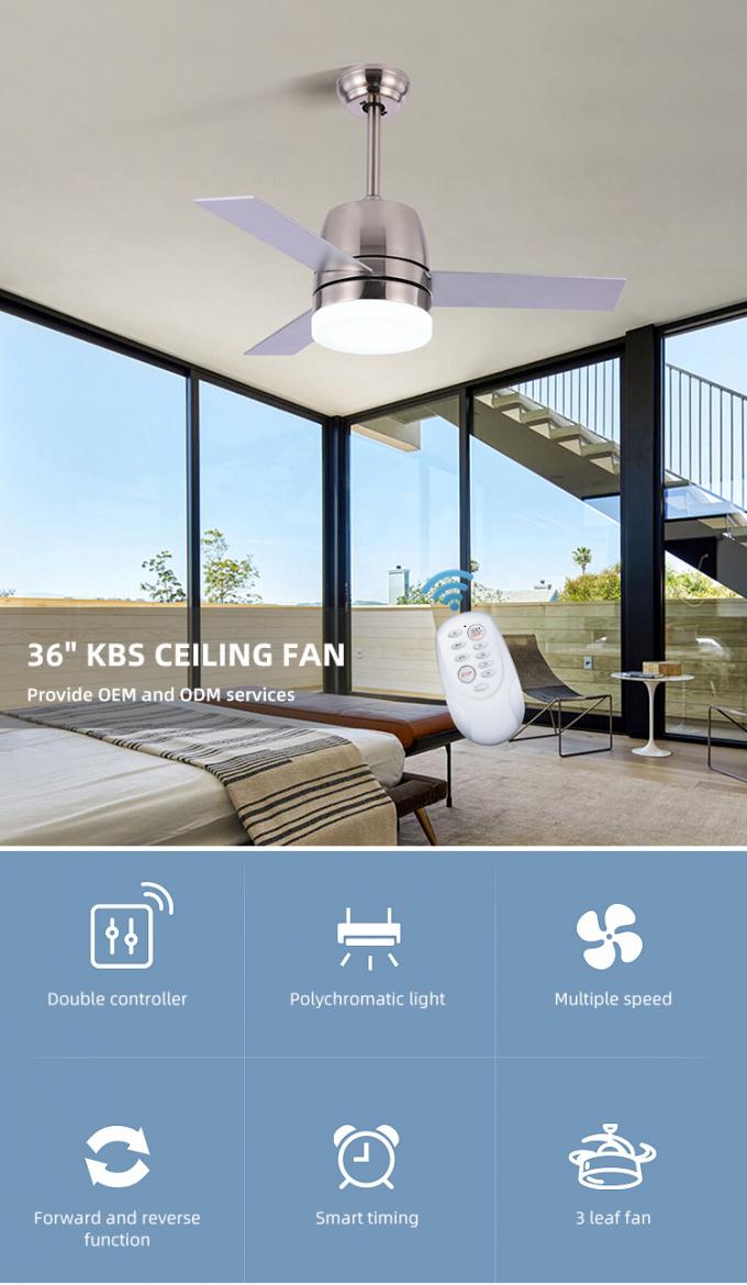 Luz llevada interior de la fan de techo del estilo del hierro 32Inch 3 del comedor decorativo nórdico de las cuchillas