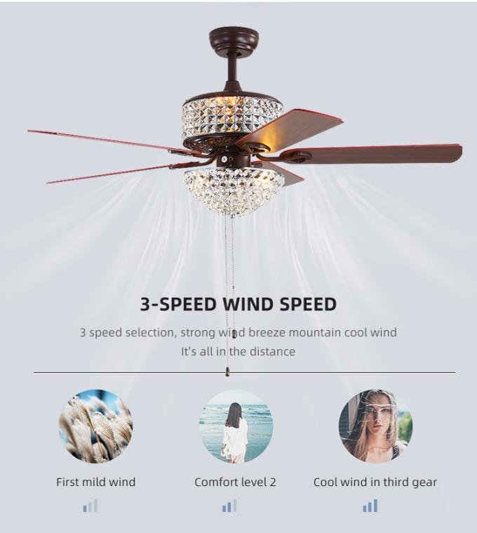 El restaurante casero decorativo de las nuevas del diseño cuchillas del hierro 52Inch 5 llevó la luz de la fan de techo