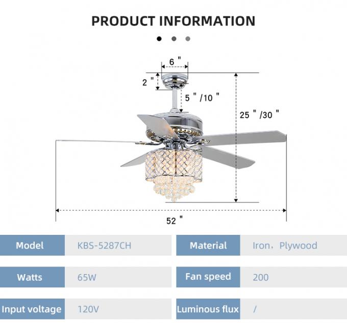 Fan de techo de iluminación moderna de la lámpara del comedor interior decorativo del precio competitivo