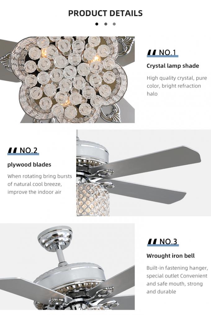 Fan de techo de iluminación moderna de la lámpara del comedor interior decorativo del precio competitivo